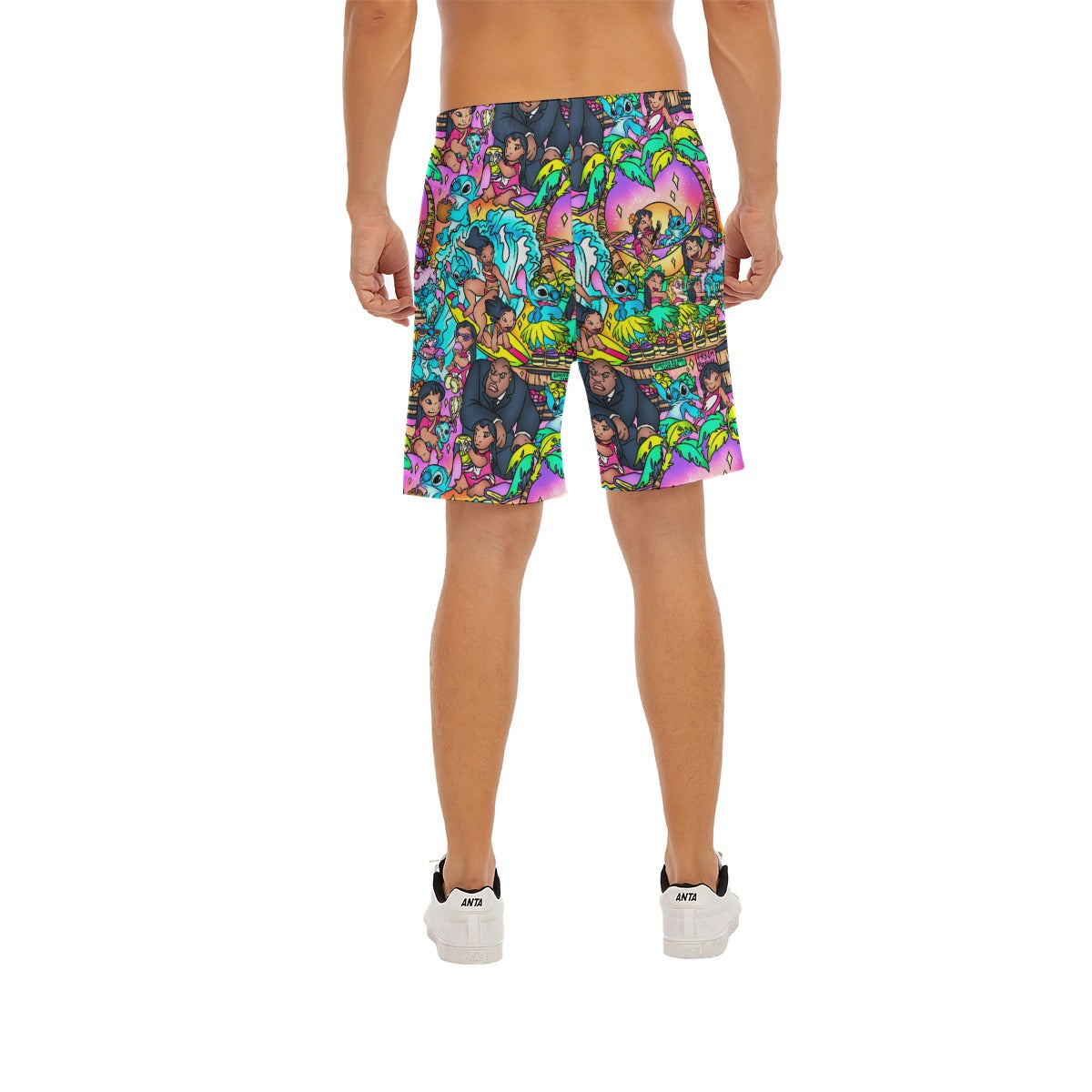 Ohana Island Storybook Scenes - Men’s Pocket Beach Shorts
