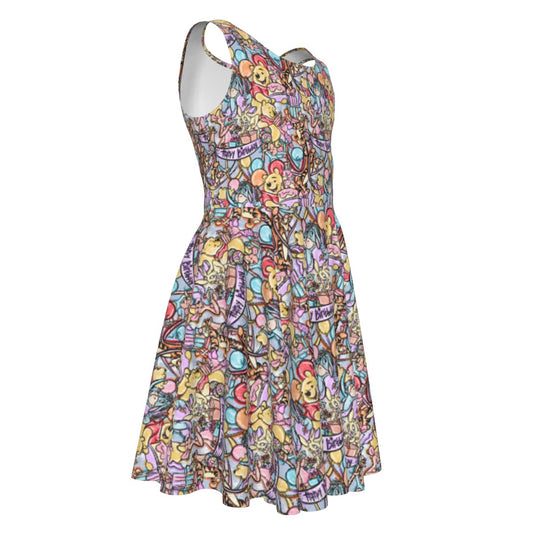 Birthday Bash in the Woods - Kid's Sleeveless Skater Dress