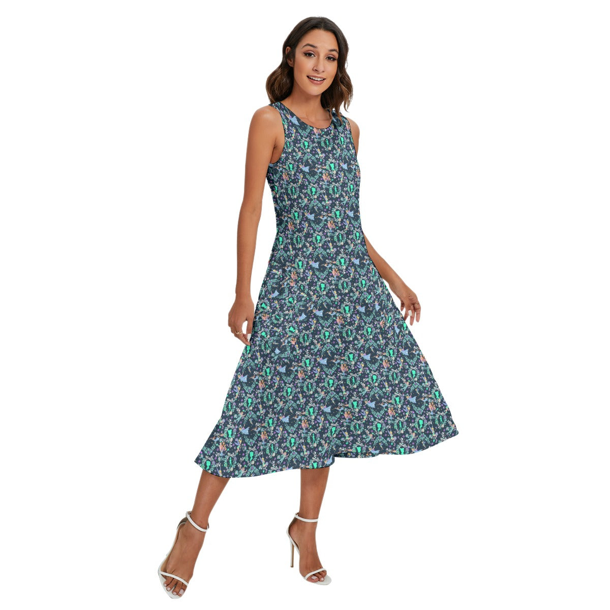 Garden Whimsy - Peter Pan - Women’s Diagonal Pocket Midi Dress
