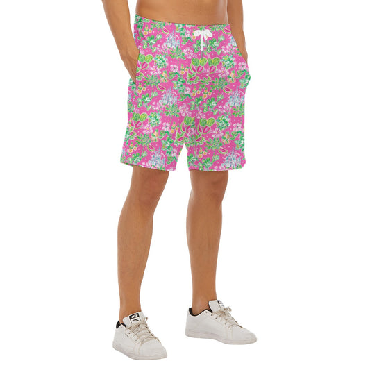 Bright Tropical Vibes - Watermelon Mouse Duo - Men’s Pocket Beach Shorts