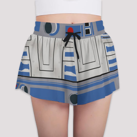 Little Blue Droid - Girls’ Flowy Pocket Shorts