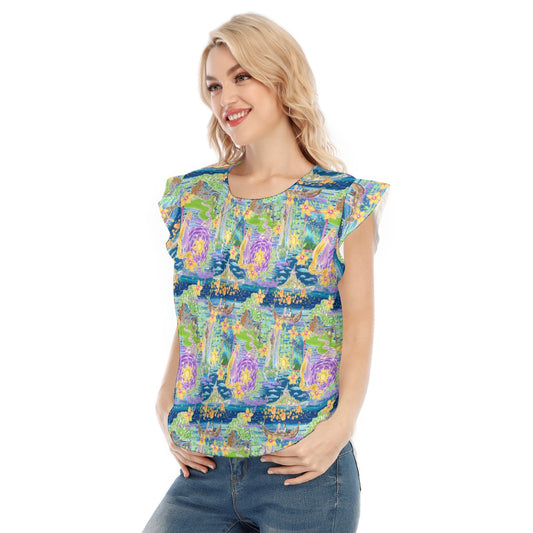 Lantern Festival Glow - Women’s Flutter Sleeve Top