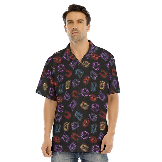 Villain Silhouettes Sparkle - Men's Hawaiian Button Up Shirt