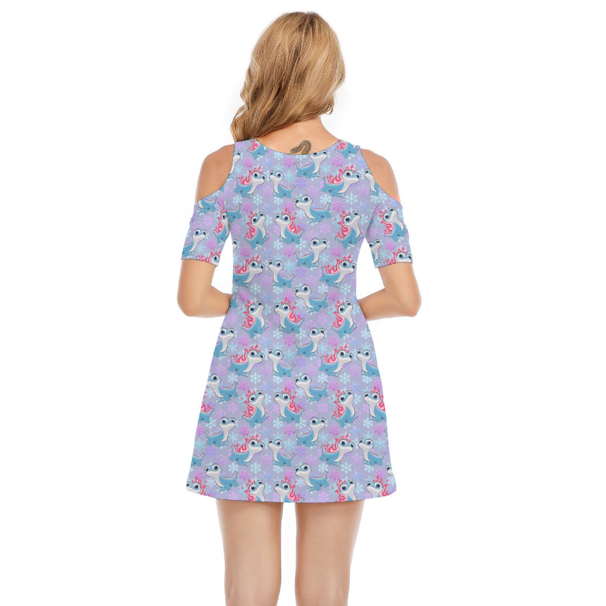 Bruni the Fire Spirit - Women's Cold Shoulder Cotton Dress