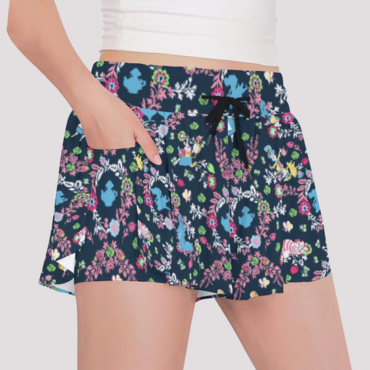 Garden Whimsy - Wonderland Dreams - Girls’ Flowy Pocket Shorts