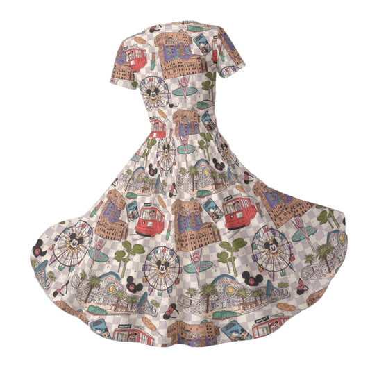 Original DCA - Women's V-Neck Ruched Midi Dress