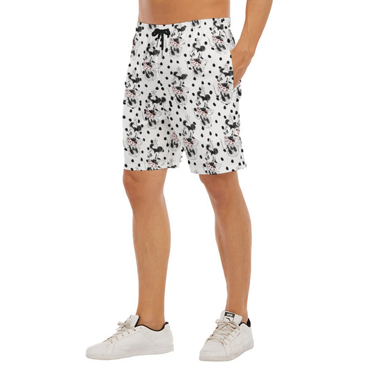 Sketch of Polka Dot Mouse - Men’s Pocket Beach Shorts