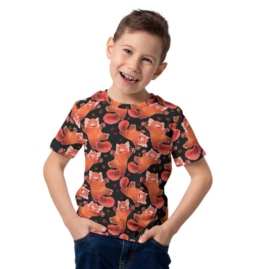 Scribbly Red Panda - Kid’s Short Sleeve T-Shirt