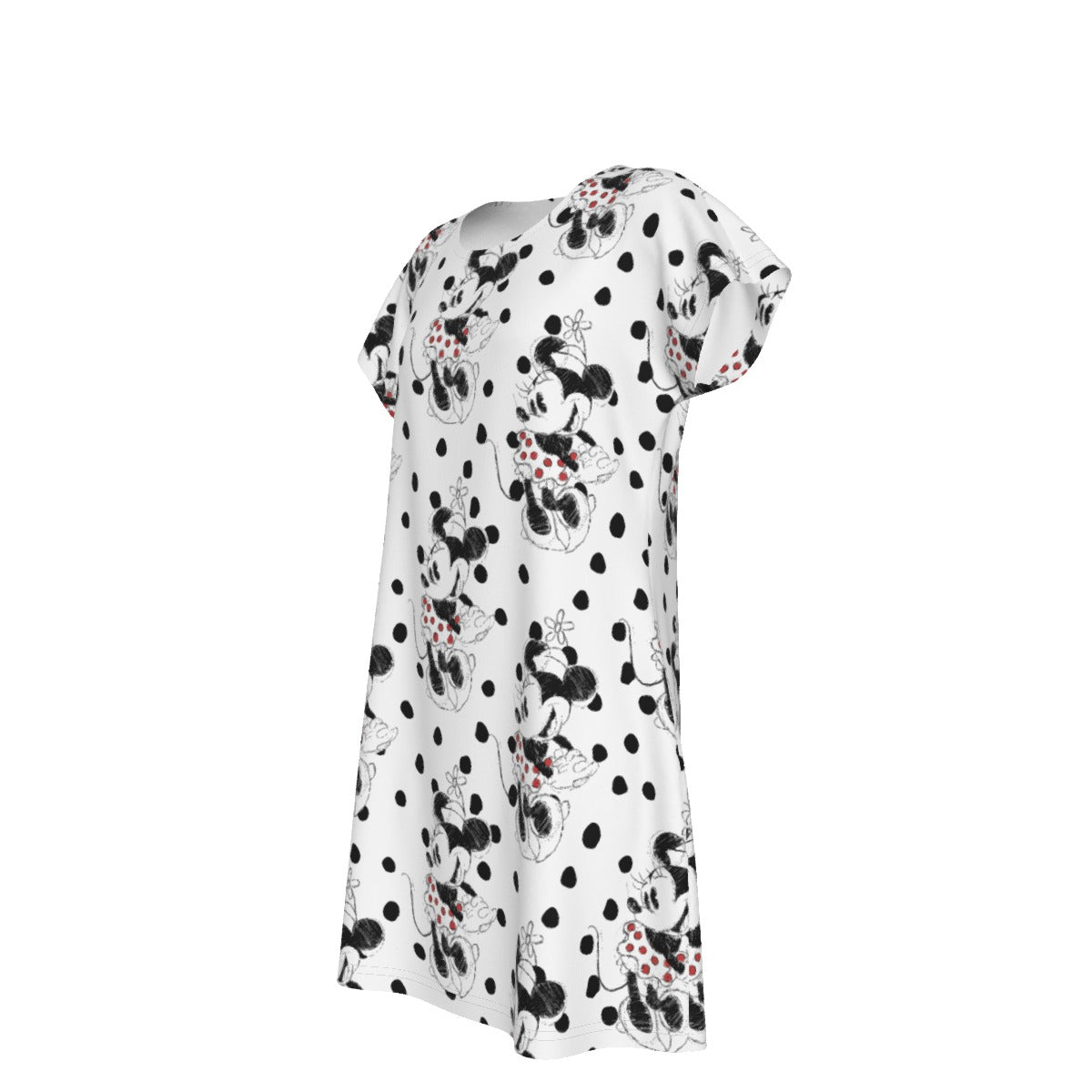 Sketch of Polka Dot Mouse - Women's T-Shirt Dress