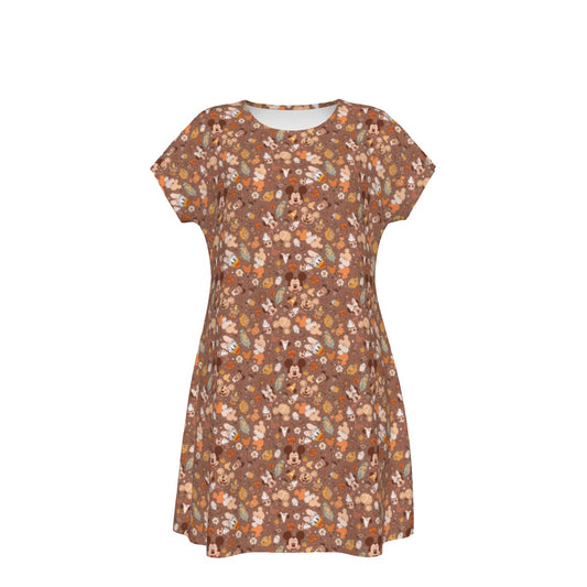 Pumpkin Spice Friends Fall - Women's T-Shirt Dress