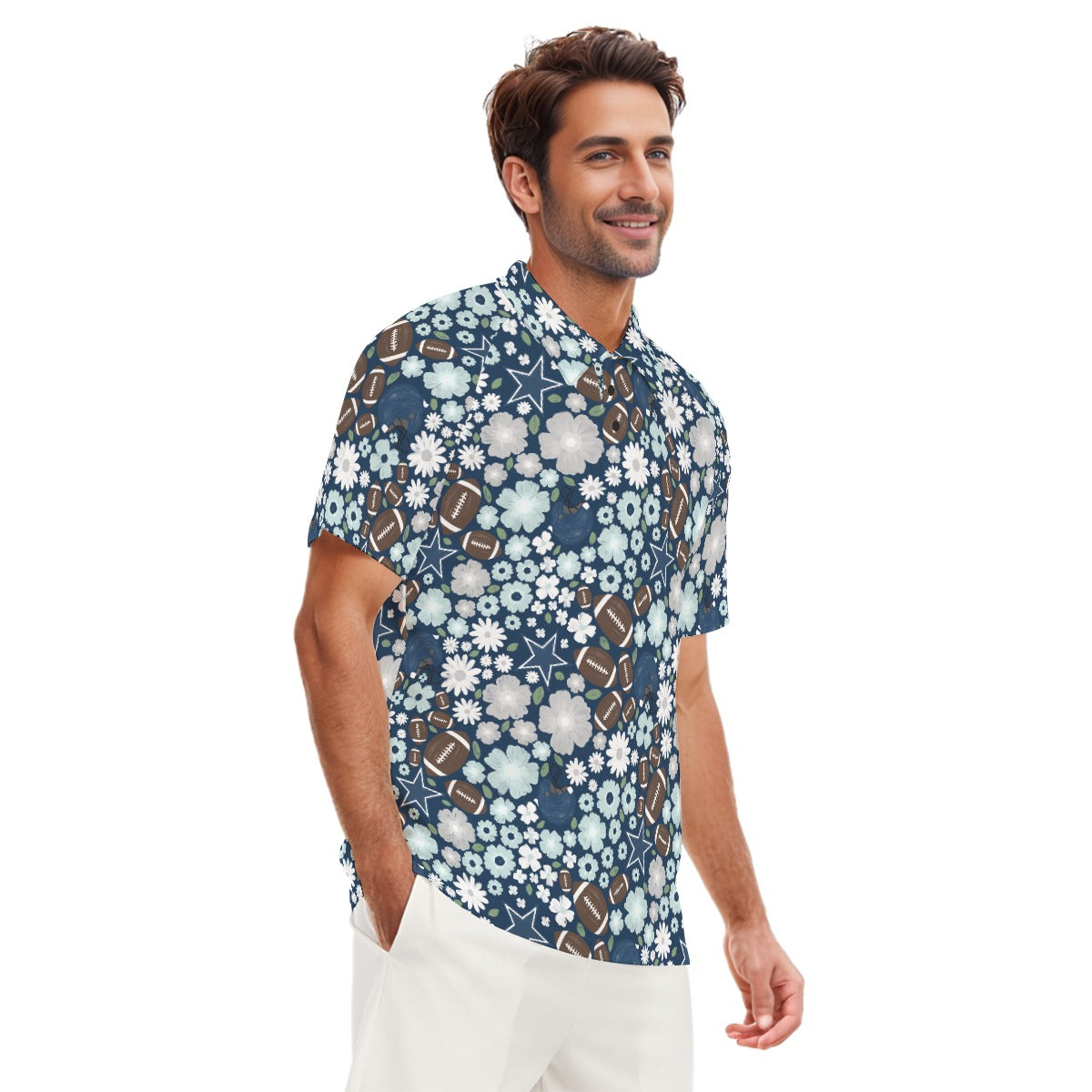 Blue Star Blooms - Men's Polo Shirt