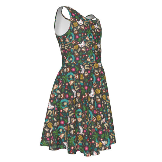 Polynesian Princess Icons - Kid's Sleeveless Skater Dress