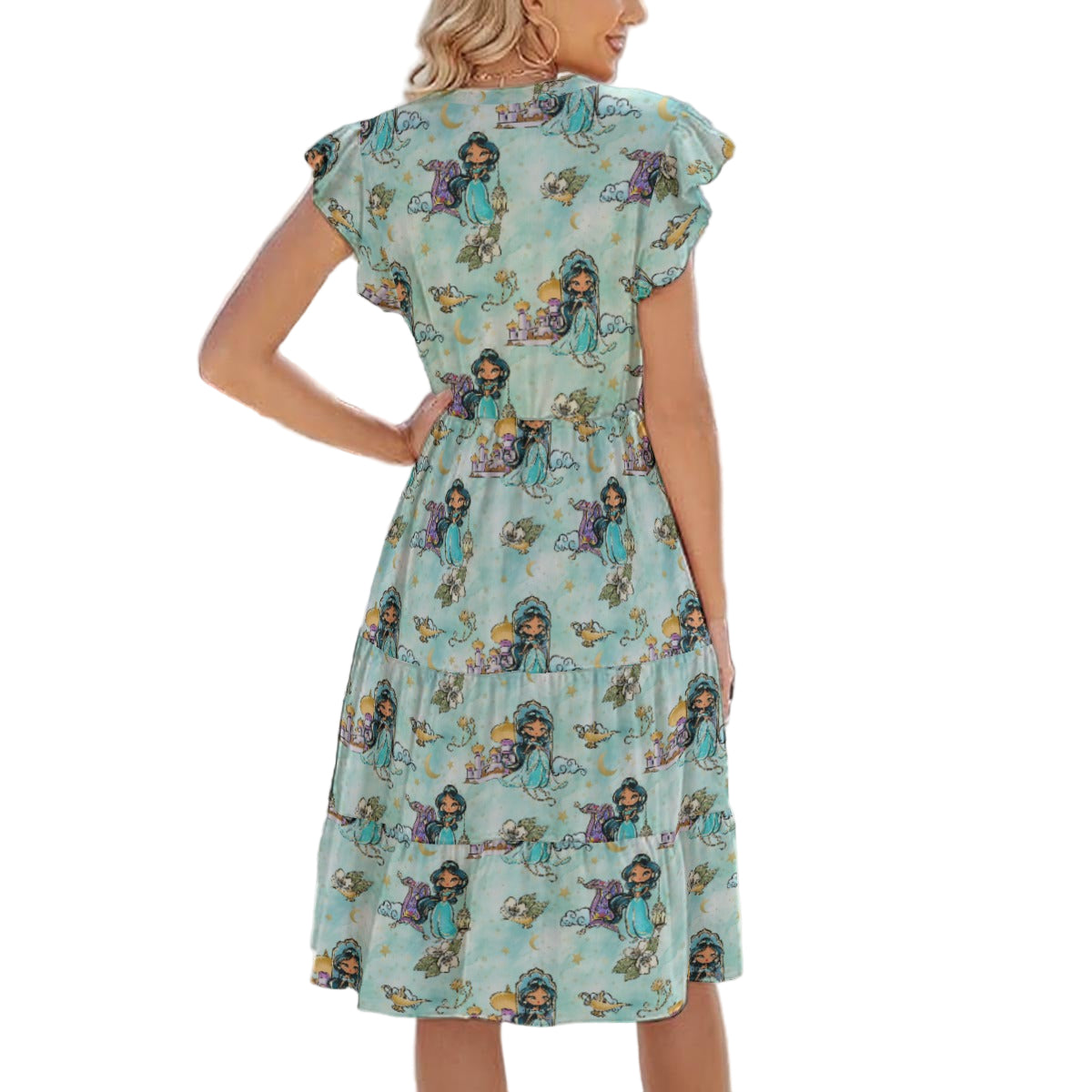 Whimsical Desert Princess - Women's Tiered Pocket Midi Dress