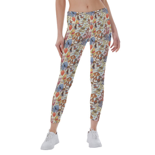 Woodland Friends Sketchched - Women's Yoga Leggings