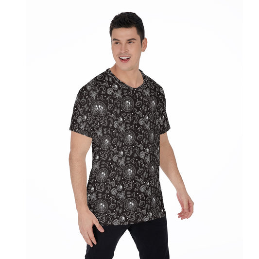 Monochrome Theme Park Icons - Men's Short Sleeve T-Shirt