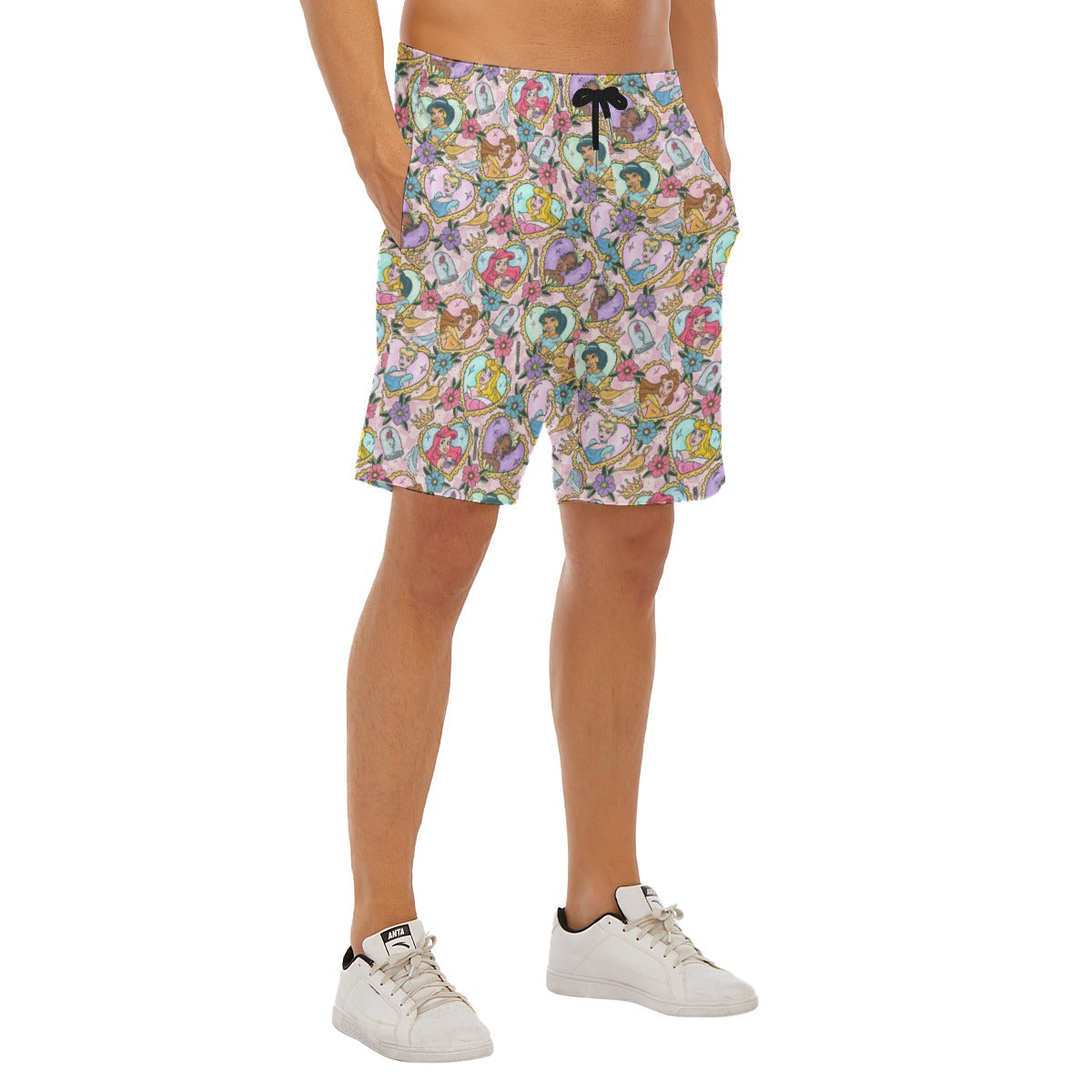 Tattoo Hearts Royal Icons - Men’s Pocket Beach Shorts
