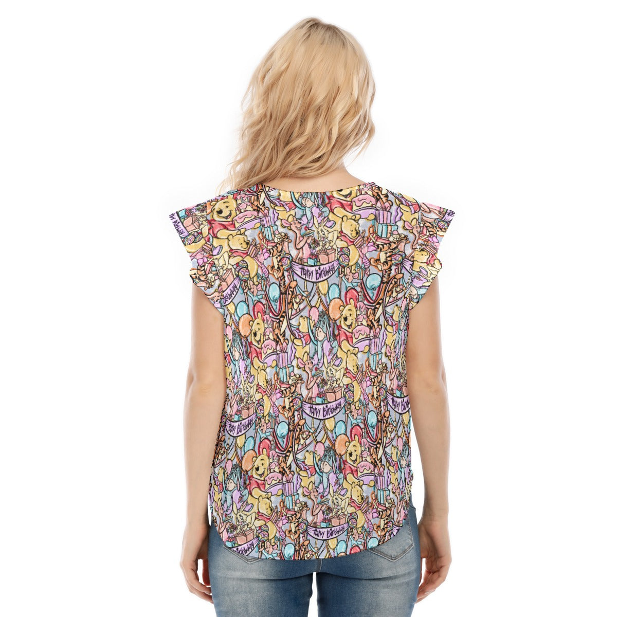 Birthday Bash in the Woods - Women’s Flutter Sleeve Top
