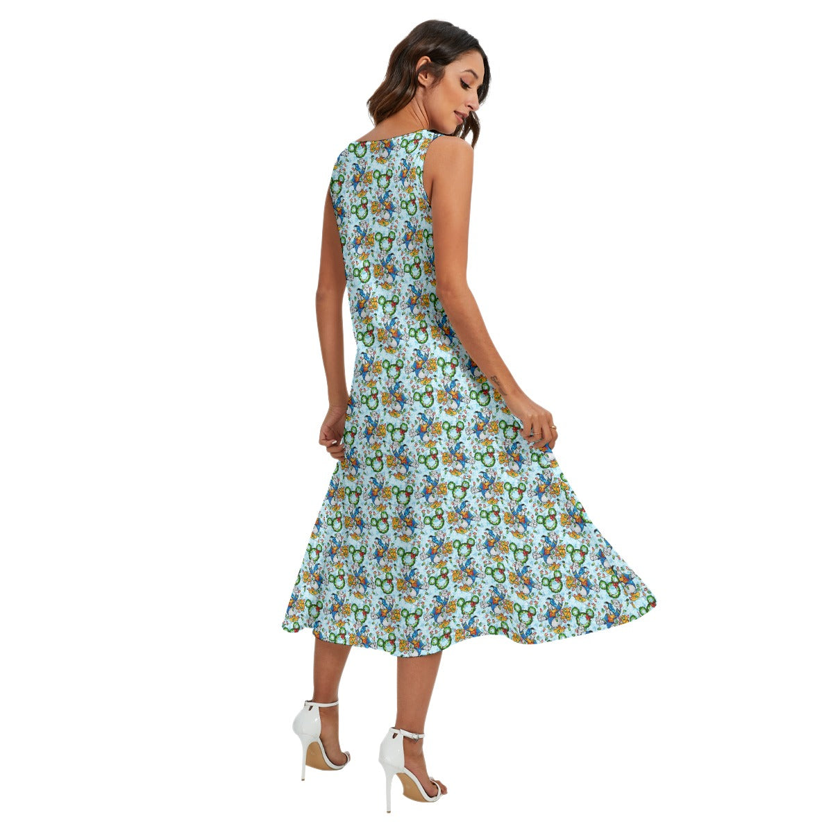 Duck’s Holiday Lights Tangleghts - Women’s Diagonal Pocket Midi Dress