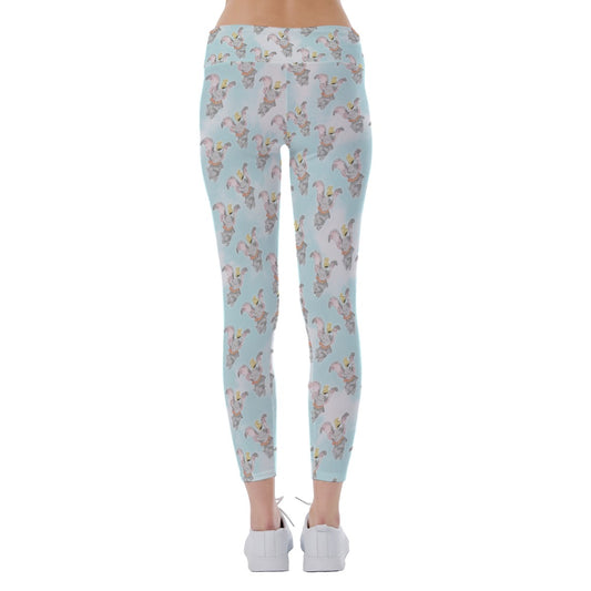 Sketch of Flying Elephant - Women's Yoga Leggings