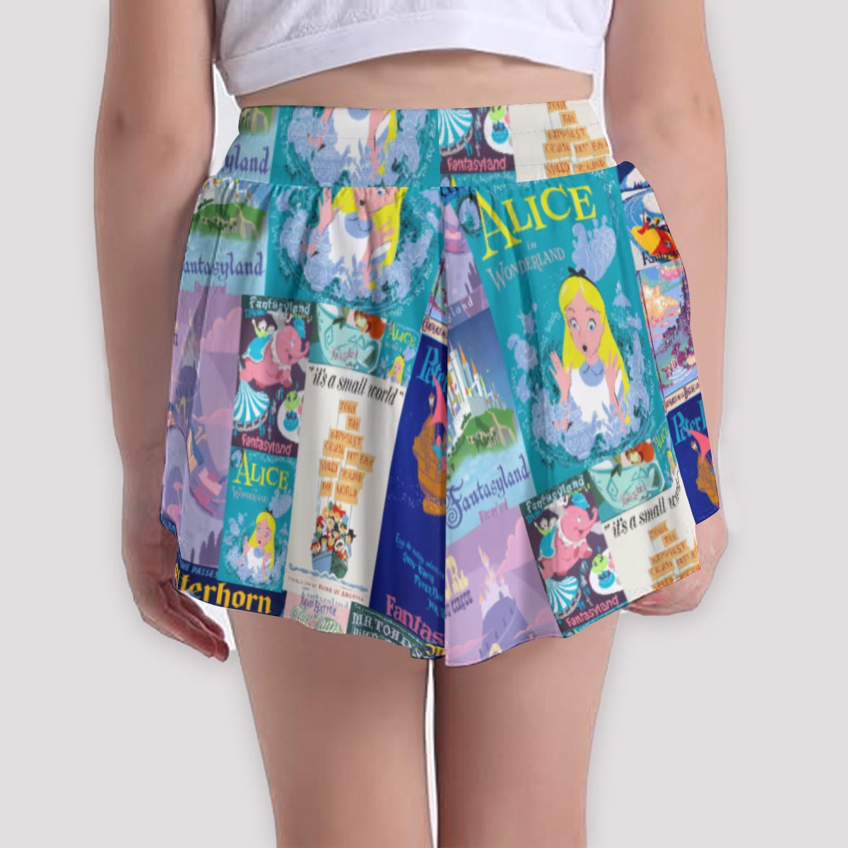 Vintage Fantasy Ride Posters - Girls’ Flowy Pocket Shorts