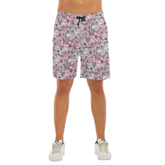 Fairytale Florals – Blossoms of Honor - Men’s Pocket Beach Shorts