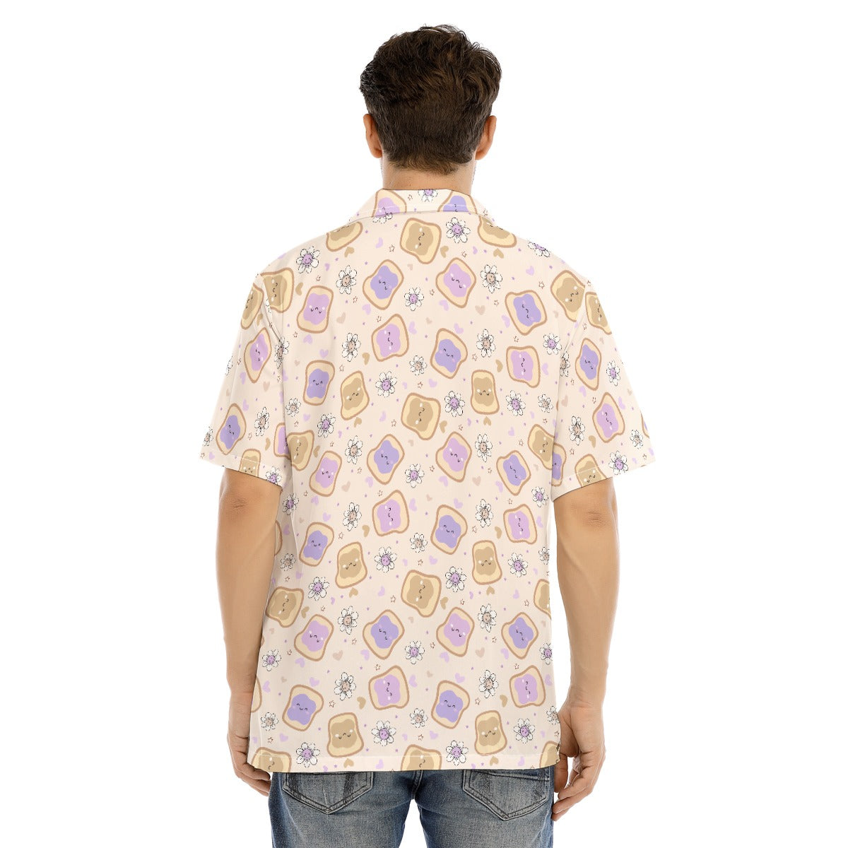 Kawaii Peanut Butter and Jelly Sandwiches - Men's Hawaiian Button Up Shirt