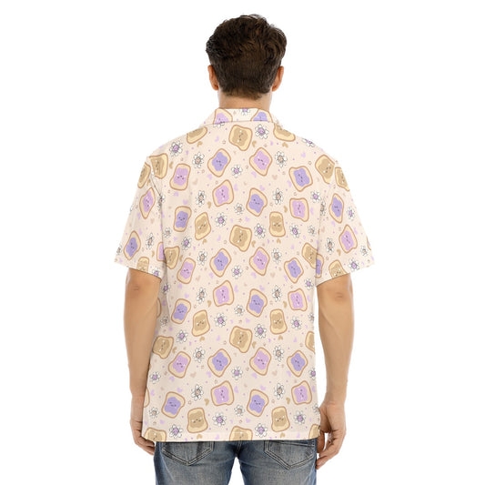 Kawaii Peanut Butter and Jelly Sandwiches - Men's Hawaiian Button Up Shirt