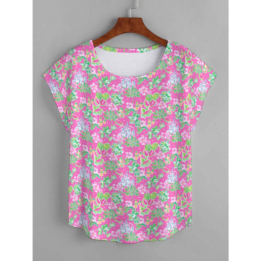 Bright Tropical Vibes - Watermelon Mouse Duo - Women’s Relaxed Fit Scoop Tee