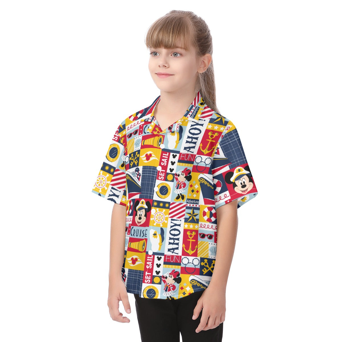 Nautical Cruise Patchwork - Kid's Hawaiian Button Up Shirt