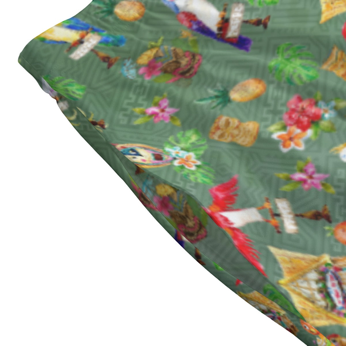 Orange Bird & Tiki Friends - Women’s Pocket Midi Skirt