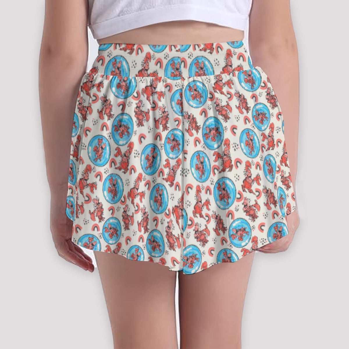 Joyful Crab by the Sea - Girls’ Flowy Pocket Shorts