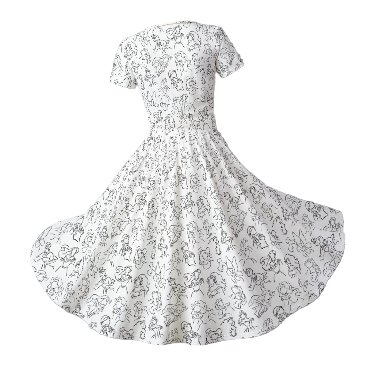 Monochrome Royal Silhouettes - Women's V-Neck Ruched Midi Dress