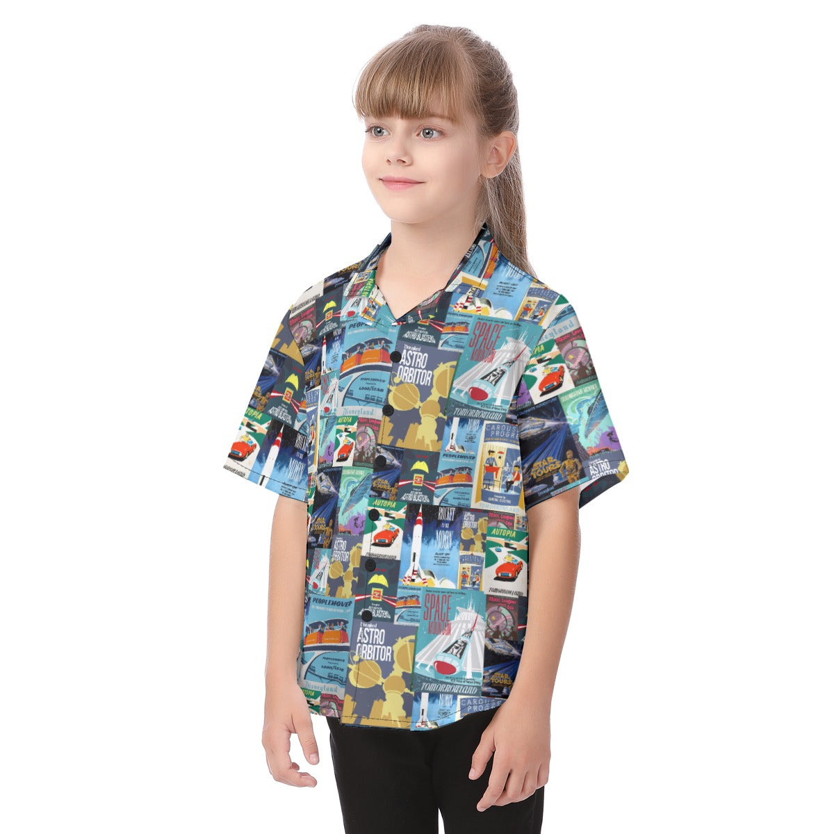 Vintage Tomorrow Ride Posters - Kid's Hawaiian Button Up Shirt