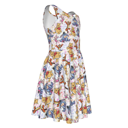Beloved Forest Friends Sketch Autographs - Kid's Sleeveless Skater Dress