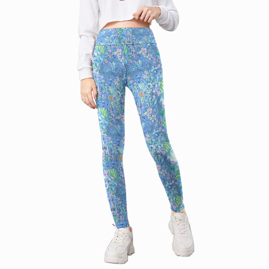 Bright Tropical Princess - Royal Beach Day - Kid's Leggings