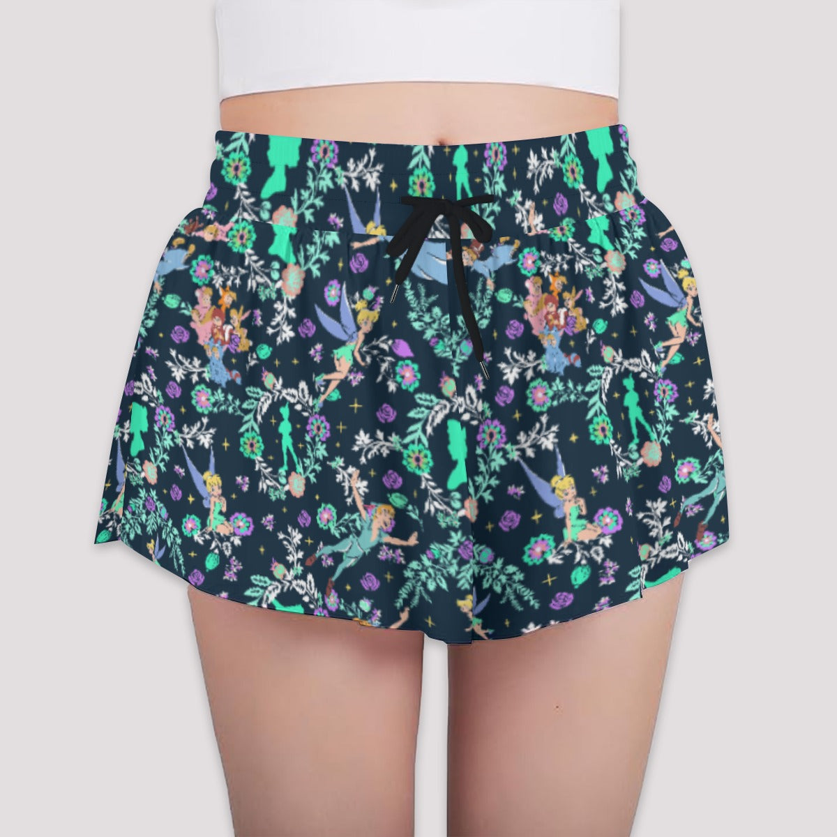 Garden Whimsy - Neverland Flight - Girls’ Flowy Pocket Shorts