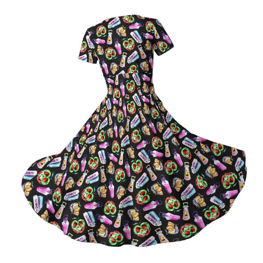 Pick Your Poison - Women's V-Neck Ruched Midi Dress