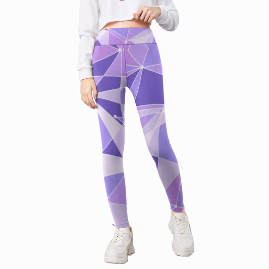 Geometric Purple Wall - Kid's Leggings