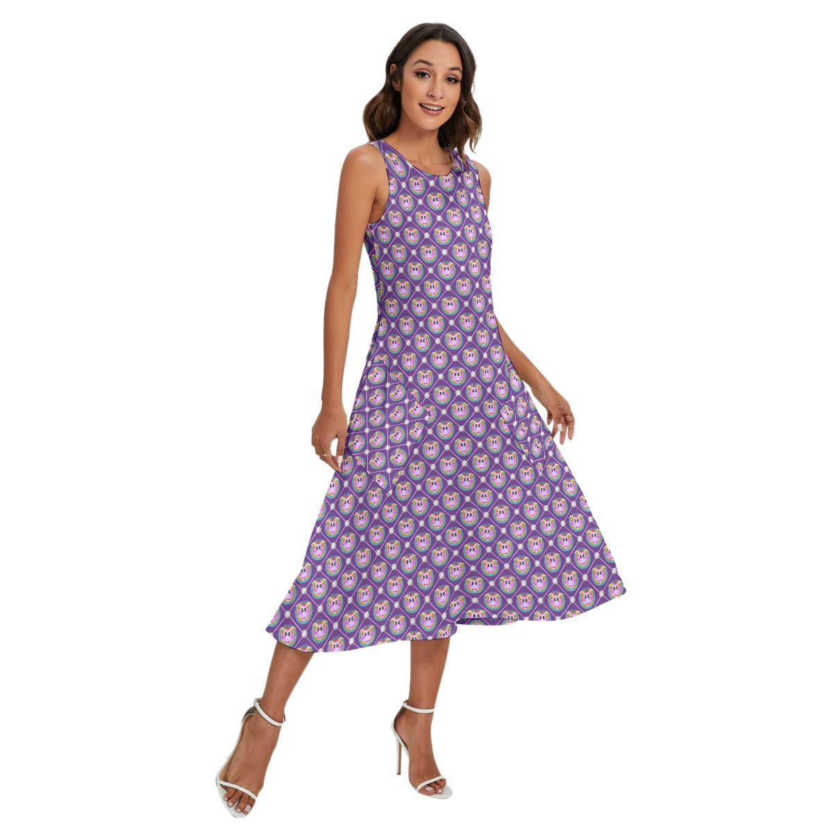 Geometric Figment - Women’s Diagonal Pocket Midi Dress