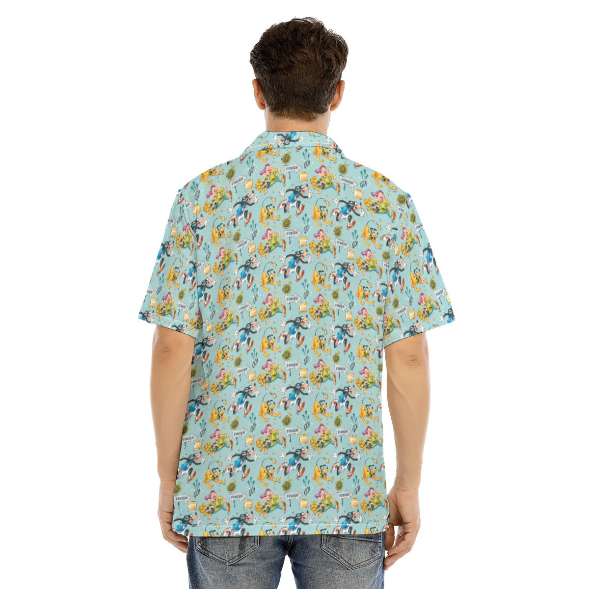 Cheerful Race Day Dashers - Men's Hawaiian Button Up Shirt