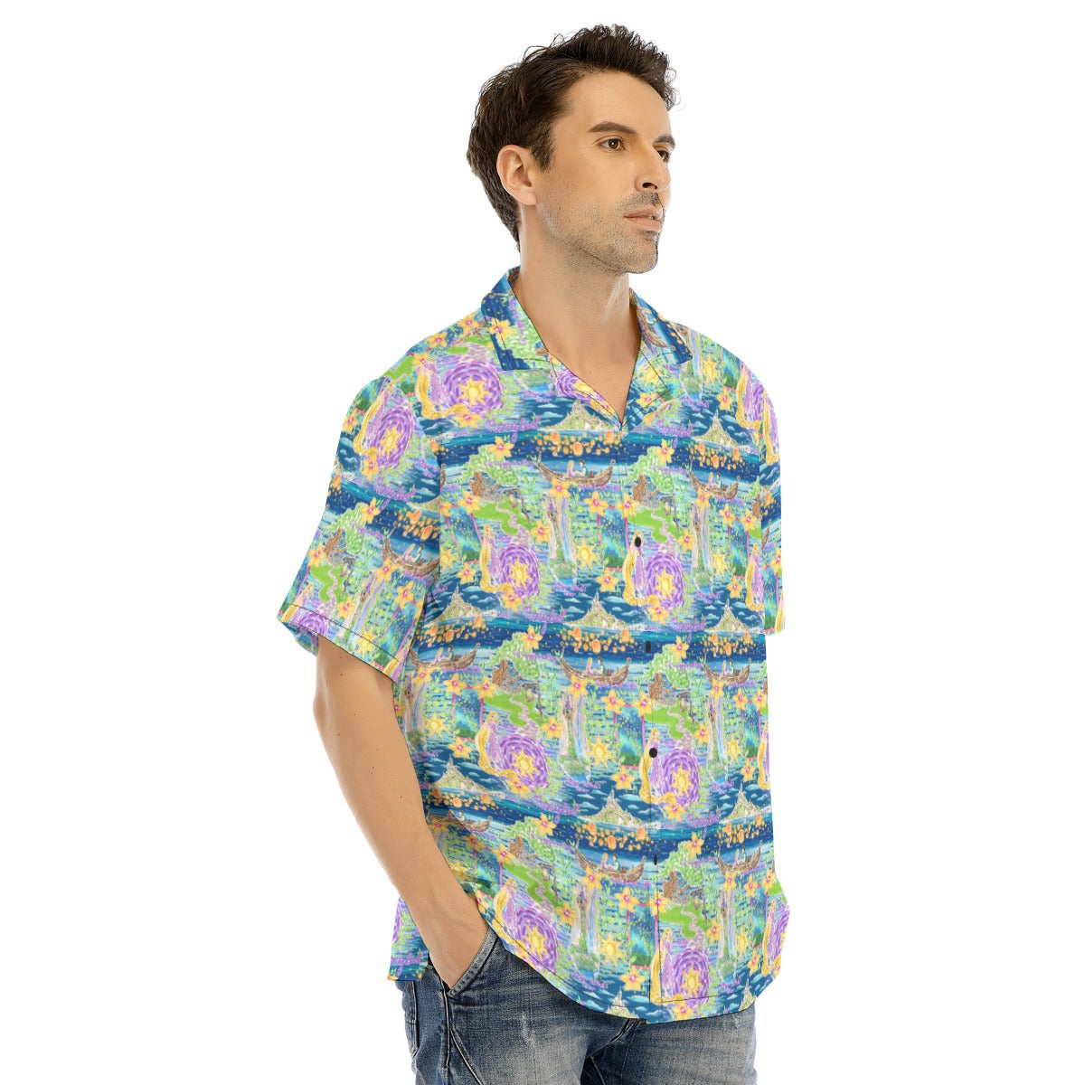 Rapunzel’s Lantern Festival - Men's Hawaiian Button Up Shirt