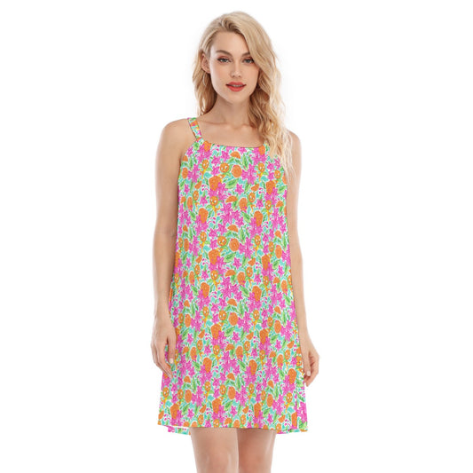 Tropical Citrus Bloom - Women’s Adjustable Sundress