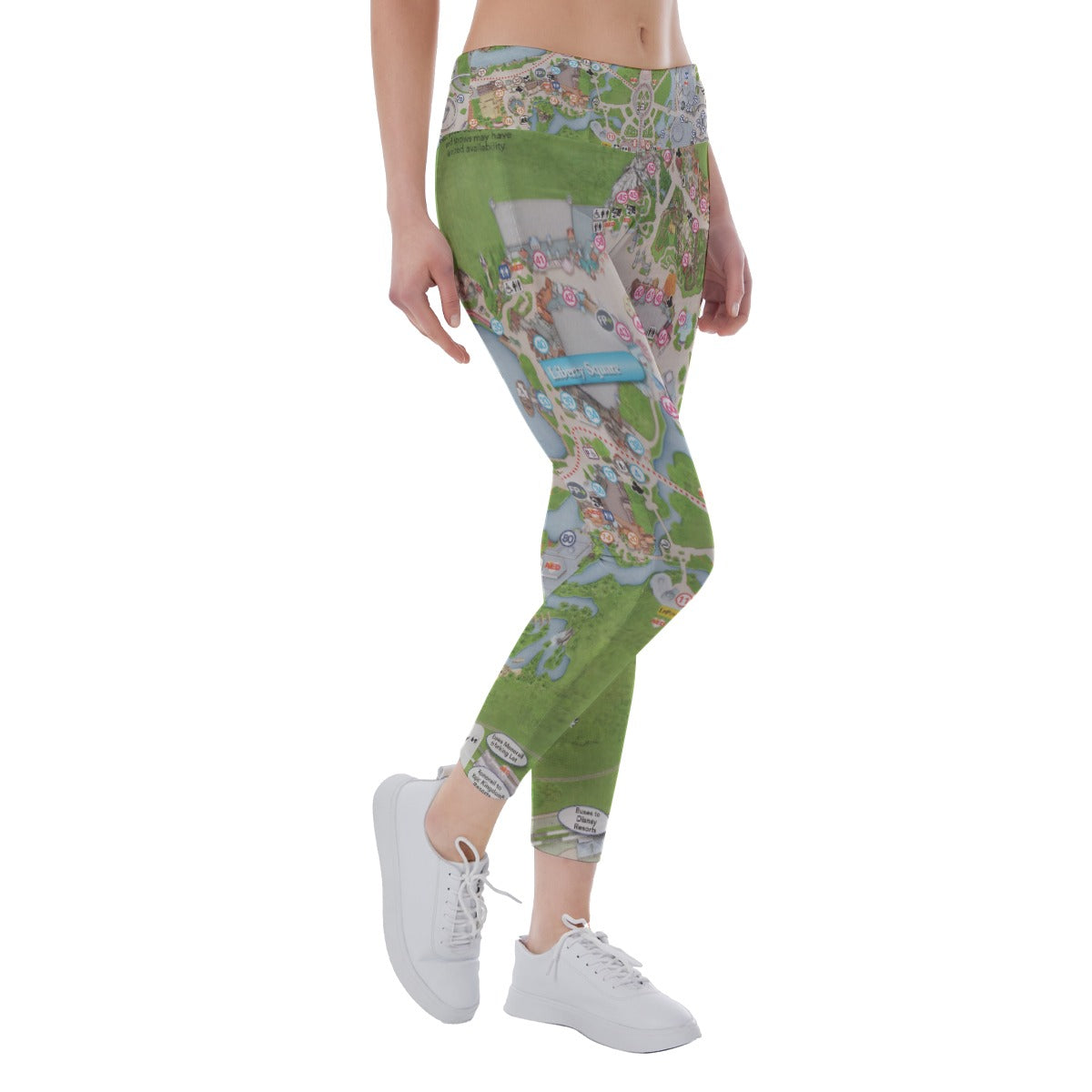 Vibrant Fantasy Park Map - Women's Yoga Leggings