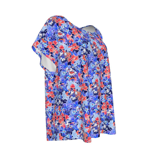 Navy Blooms Cruise - Women’s Relaxed Fit Scoop Tee