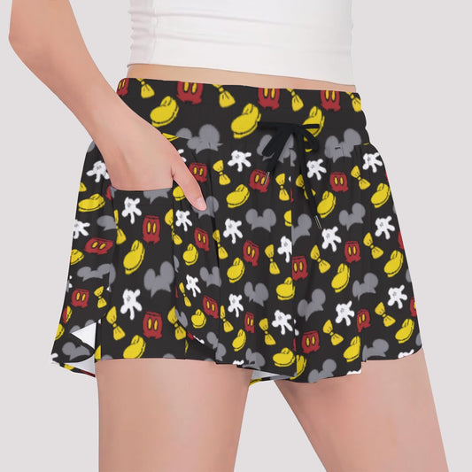 Classic Mouse Style - Girls’ Flowy Pocket Shorts