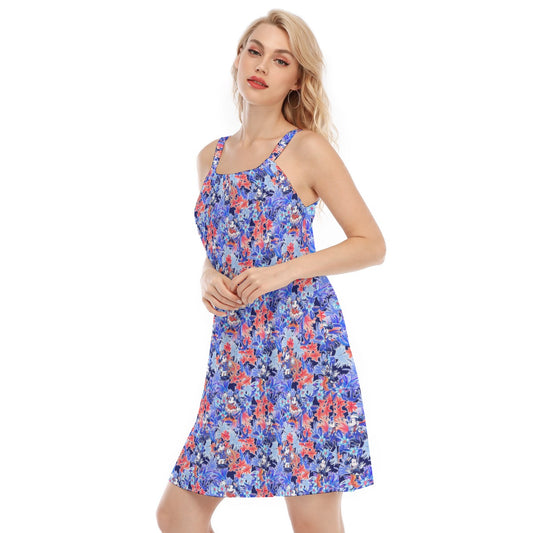 Navy Blooms Cruise - Women’s Adjustable Sundress