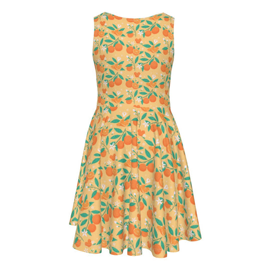 Hidden Citrus Delight - Kid's Sleeveless Skater Dress