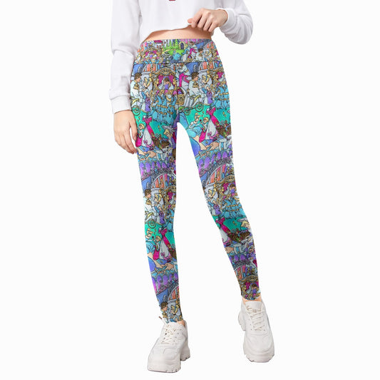 Glass Slipper Storybook Scenes - Kid's Leggings