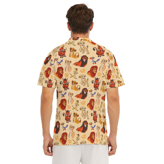 Sketched Savanna Friends - Men's Polo Shirt