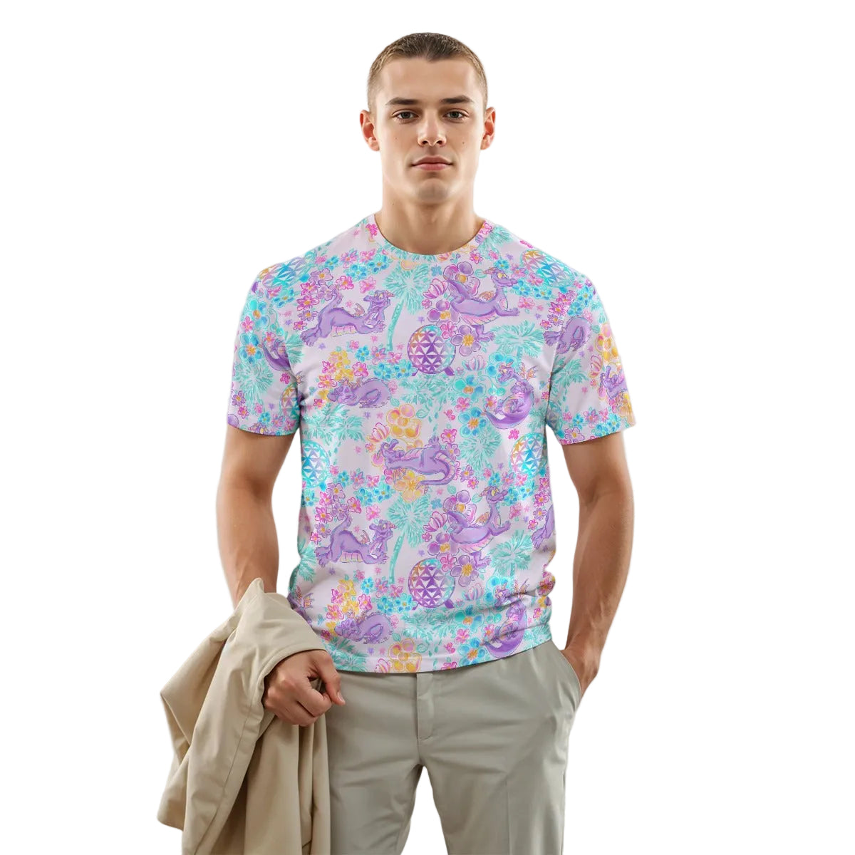 Purple Dragon Flower Power - Men's Short Sleeve T-Shirt